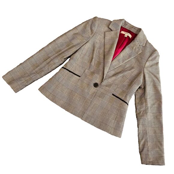 NINE WEST Sz 2 Heritage Glen Plaid Women's Blazer Workwear Career Single Button - Picture 1 of 9
